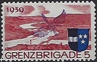 Schweiz Suisse Switzerland Soldatenmarken Eisenbahn Soldier Stamps Railway Grenzbrigade 5